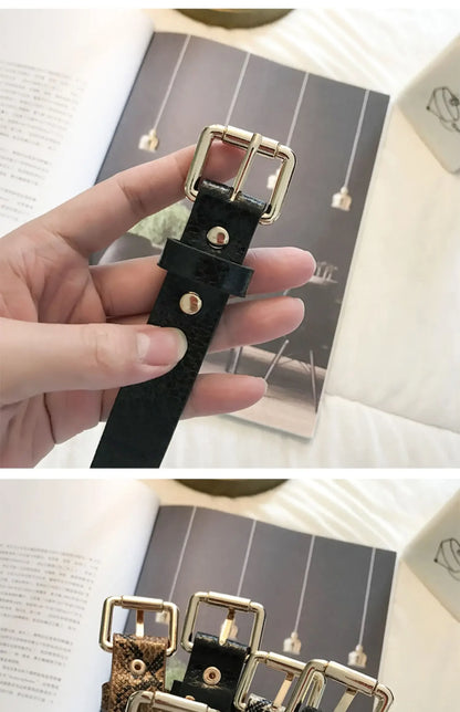 Hot Sale New Fashion Customized PU Leather Leopard Snake Print Slim Belt For Women