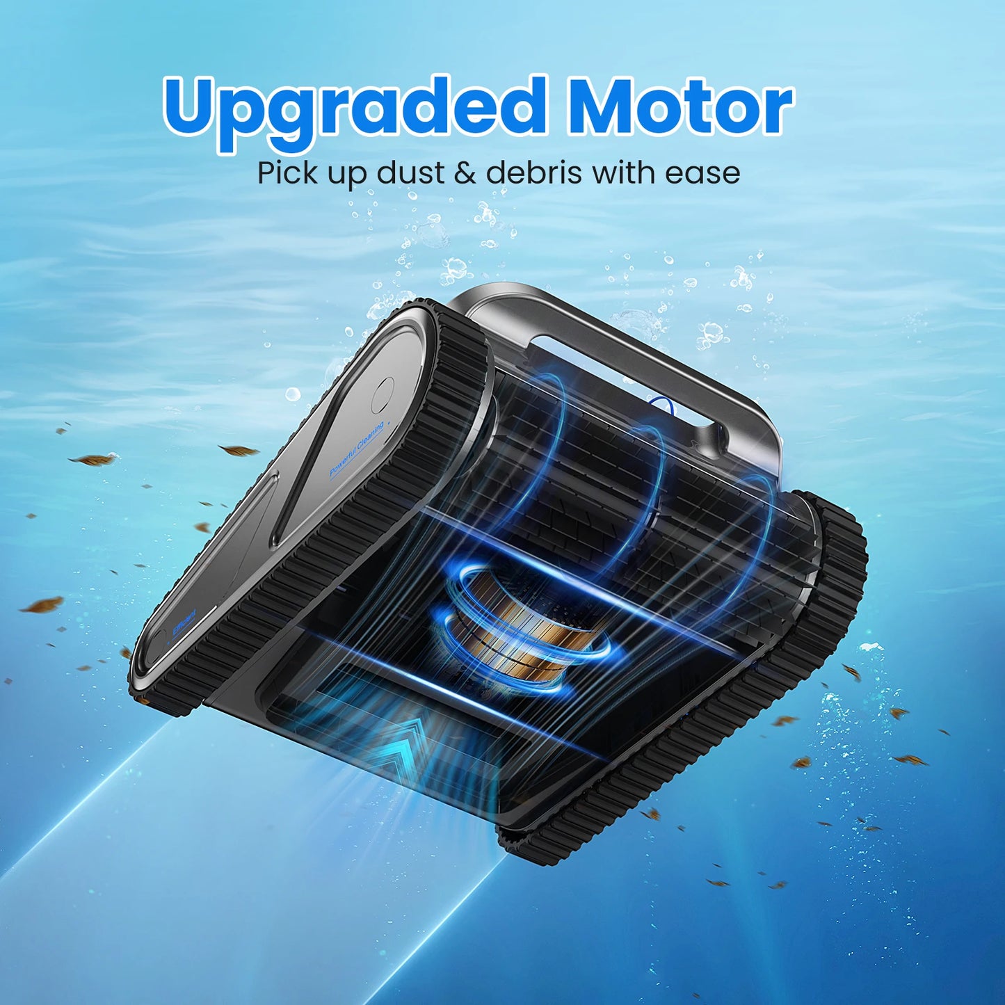 Upgraded Cordless Pool Robot With Powerful Four‑Motor Cleaning.