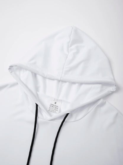 Summer Men's Hooded Sweatwear Casual Short Sleeve Loose T-shirt Solid Color Lightweight Hoodie Fitness Breathable Tops