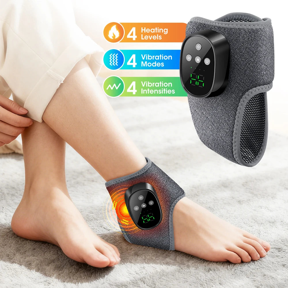 Heated Wrist & Foot Massager for Carpal Tunnel, Cordless Hand Wrist Brace with 5 Heat & 3 Vibration Modes, Arthritis Pain Relief