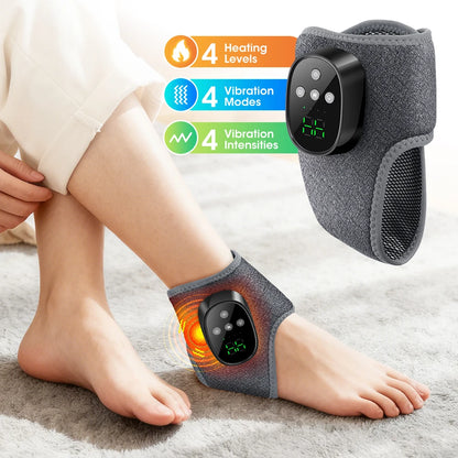 Heated Wrist & Foot Massager for Carpal Tunnel, Cordless Hand Wrist Brace with 5 Heat & 3 Vibration Modes, Arthritis Pain Relief