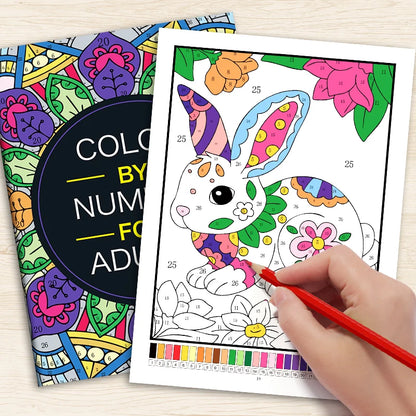Color by Number for Adults Coloring Book 32 Pages Floral Mandala Design Stress Relief Relaxation Therapy Activity Book