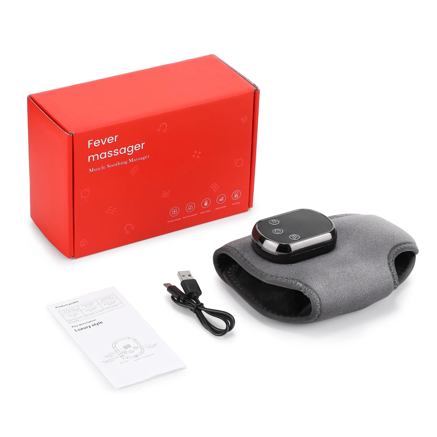 Heated Wrist & Foot Massager for Carpal Tunnel, Cordless Hand Wrist Brace with 5 Heat & 3 Vibration Modes, Arthritis Pain Relief
