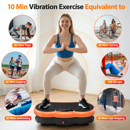 Bluetooth vibration plate; calorie-tracking, 120-level whole-body workout.