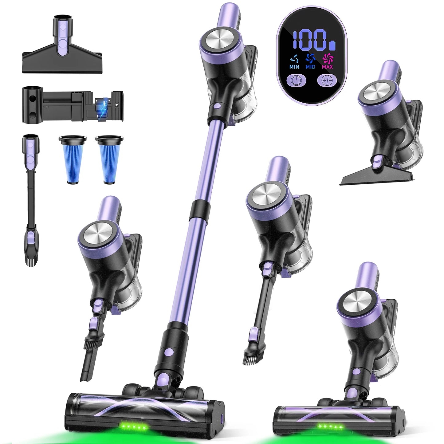 55Kpa Cordless Vacuum With Long Runtime And Anti‑Tangle.