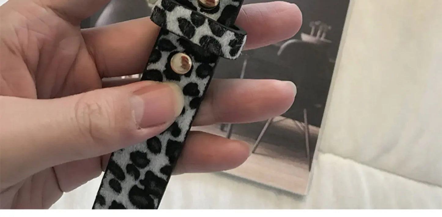 Hot Sale New Fashion Customized PU Leather Leopard Snake Print Slim Belt For Women