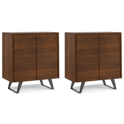 Modern Industrial Solid Mango Wood Cabinet With Metal Hairpin Legs For Living Room