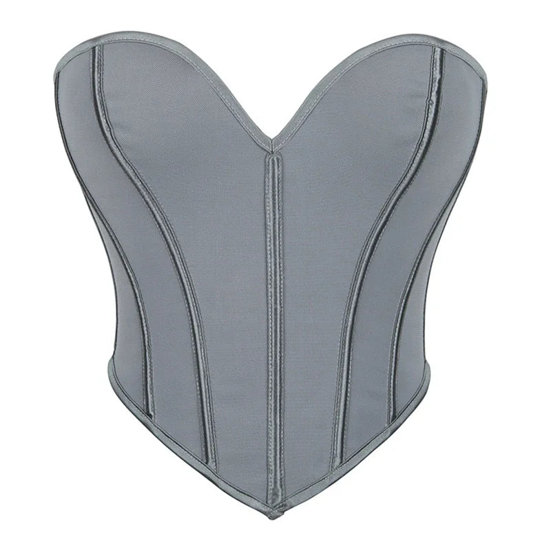 Women Summer Strapless Off Shoulder Corset Camis Crop Tops Backless Bustier Strapless Tube Corselet