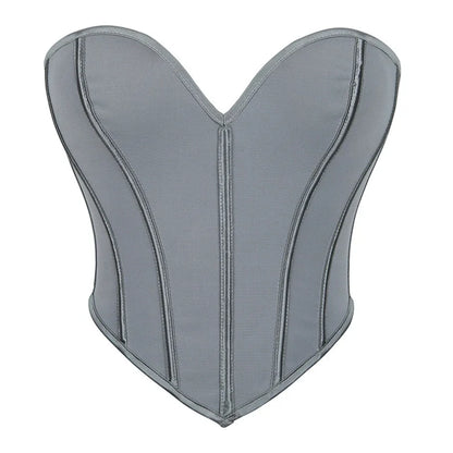 Women Summer Strapless Off Shoulder Corset Camis Crop Tops Backless Bustier Strapless Tube Corselet