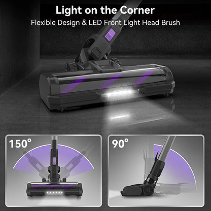 Powerful 45Kpa Cordless Vacuum With Long Runtime.