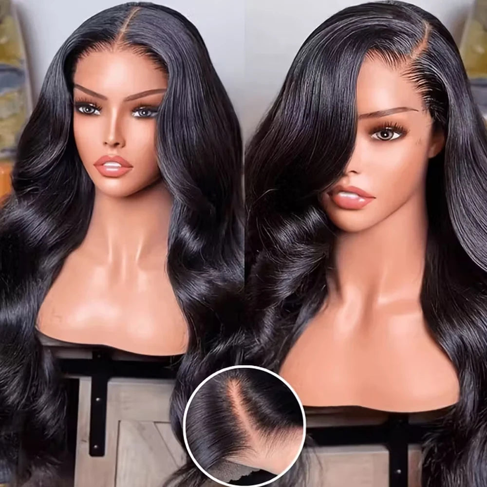 9x6 Glueless Wig Human Hair Pre Plucked Pre Cut Body Wave HD Closure Wig Human Hair Pre Bleached Knots With Baby Hair 250 Density