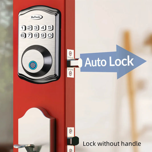 Reinforced Fingerprint Deadbolt Lock With Anti‑Tamper Keypad.