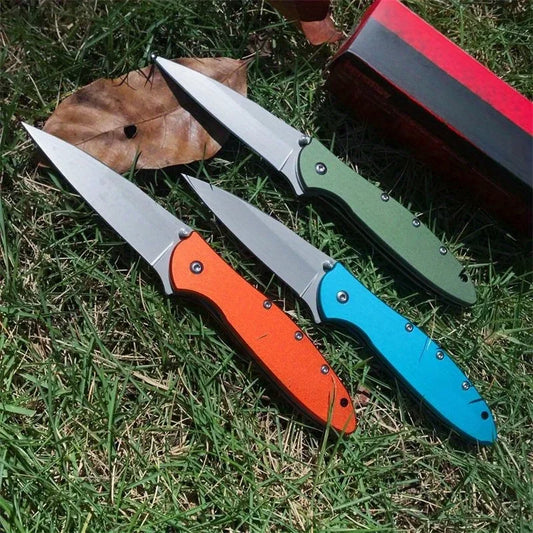KS 1660 Ken Onion Leek Assisted Flipper Knife Bead Blast Plain Blade Stainless Steel Handles