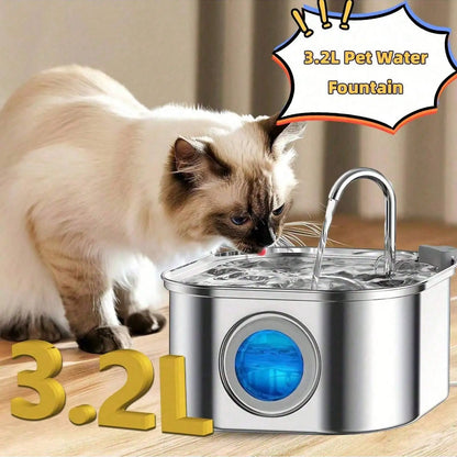 Quiet 108oz stainless USB cat and dog fountain.
