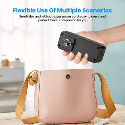 2 AC power sockets, 1 USB port, and 1 USB-C fast-charging port. This power strip features surge protection and provides overload