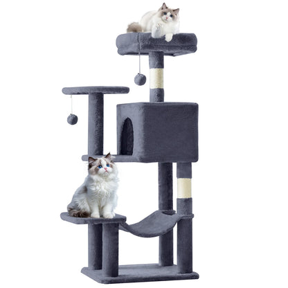 MCQ 44IN Cat Tree Tower Cat Climbing Tower with Natural Sisal Scratching Posts Pet Condo for Indoor Cats and Kittens Play