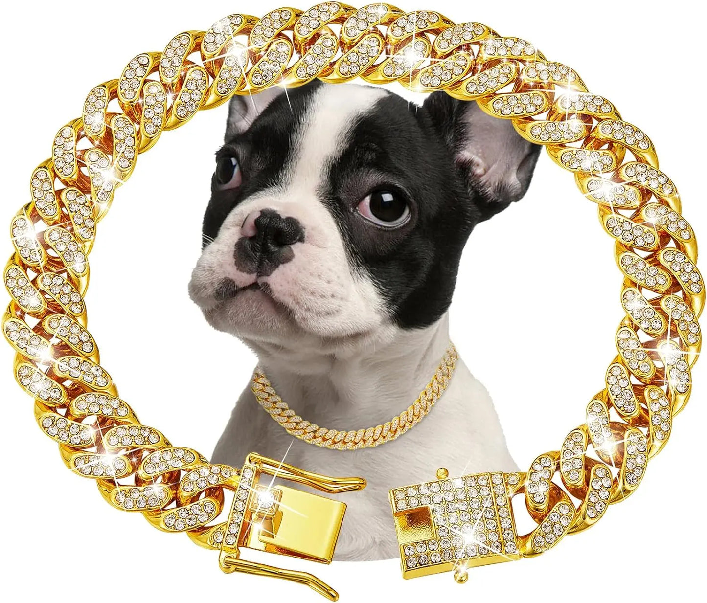 Dog Chain Collar Luxury Gold Pet Metal Chain Collar For Small Medium Large Dogs Cats Pet Jewelry Necklace Accessory