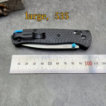 BM 535-3 533-3 Axis Folding Knife Carbon Fiber Handle Outdoor Camping Pocket EDC Tool Portable Pocket Clip