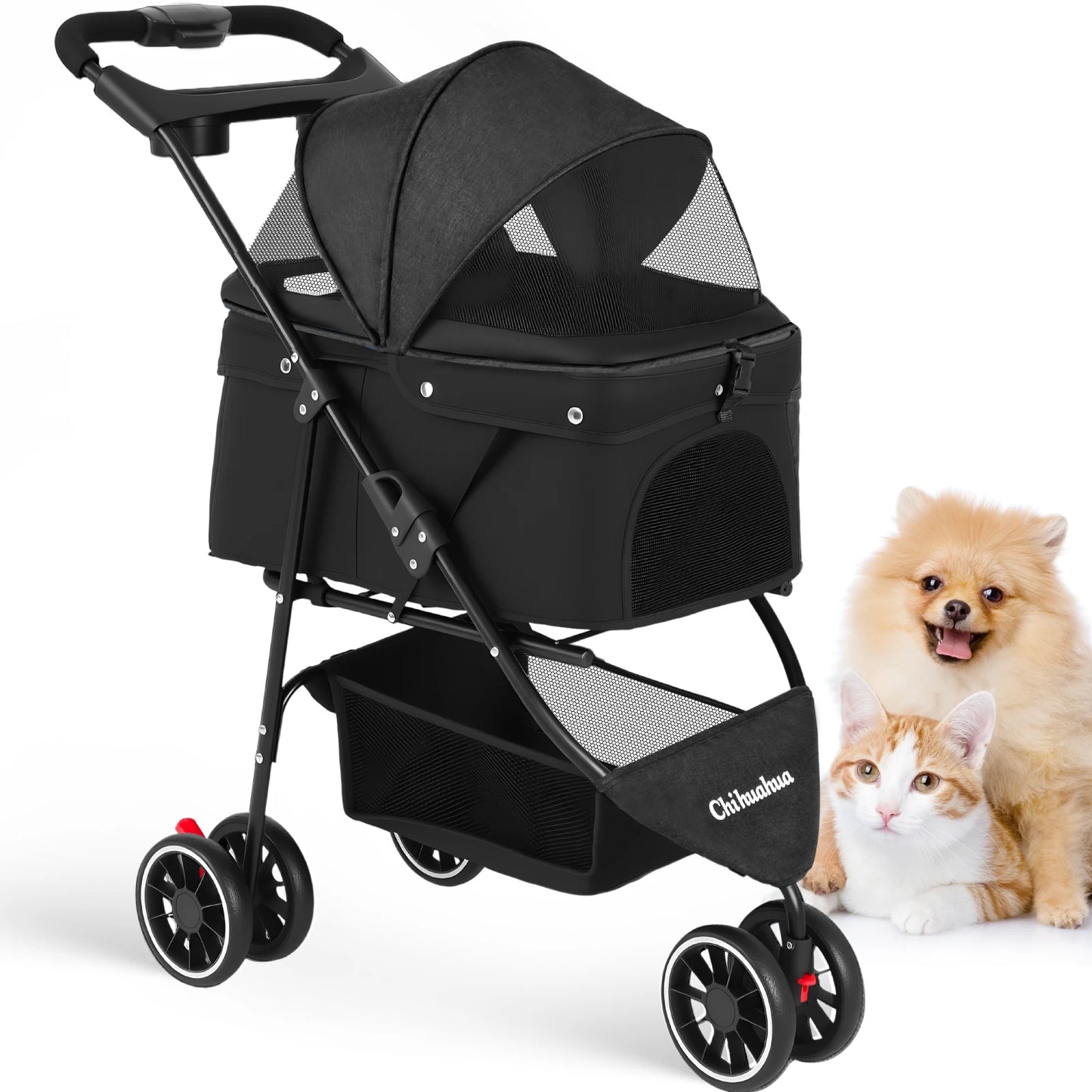 Portable foldable pet stroller