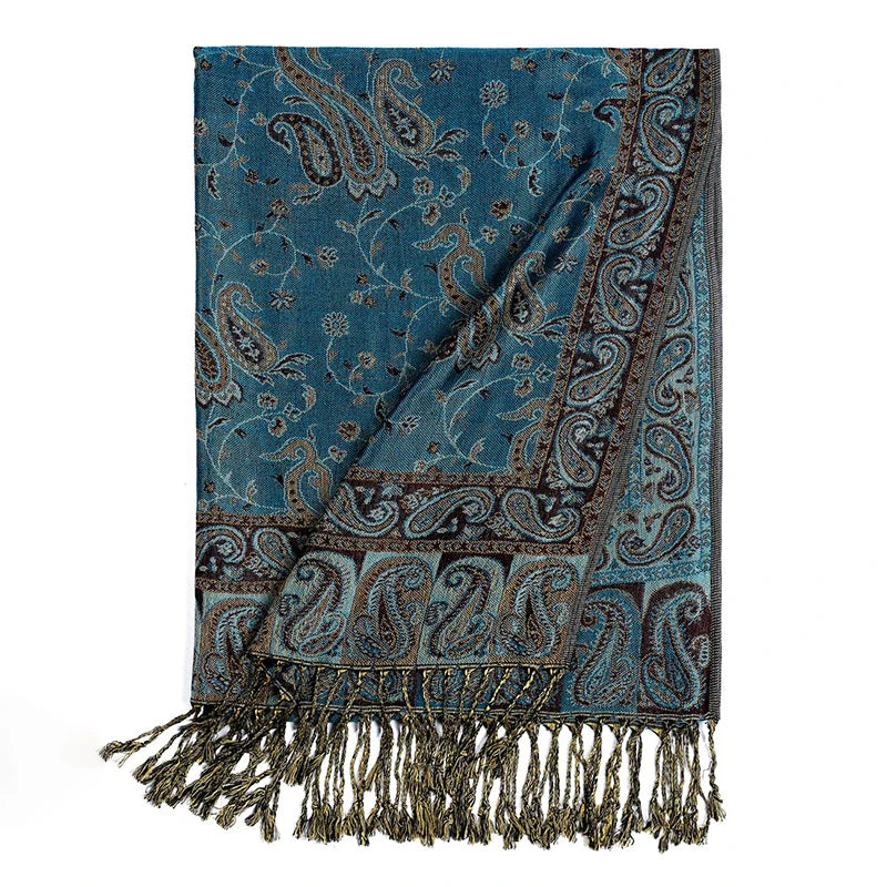 Autumn Winter Scarf Women Pashmina Shawls Cashmere Blanket Paisley Warm Thick Chunky Stoles Lady Elegant Poncho Outdoor Bufanda