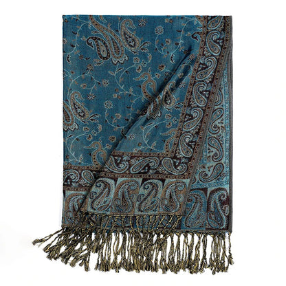 Autumn Winter Scarf Women Pashmina Shawls Cashmere Blanket Paisley Warm Thick Chunky Stoles Lady Elegant Poncho Outdoor Bufanda