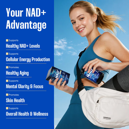 Supplement 1450mg NAD Resveratrol Supplement for Women and Men NAD+ Support Cellular Health Anti Aging 90 Count
