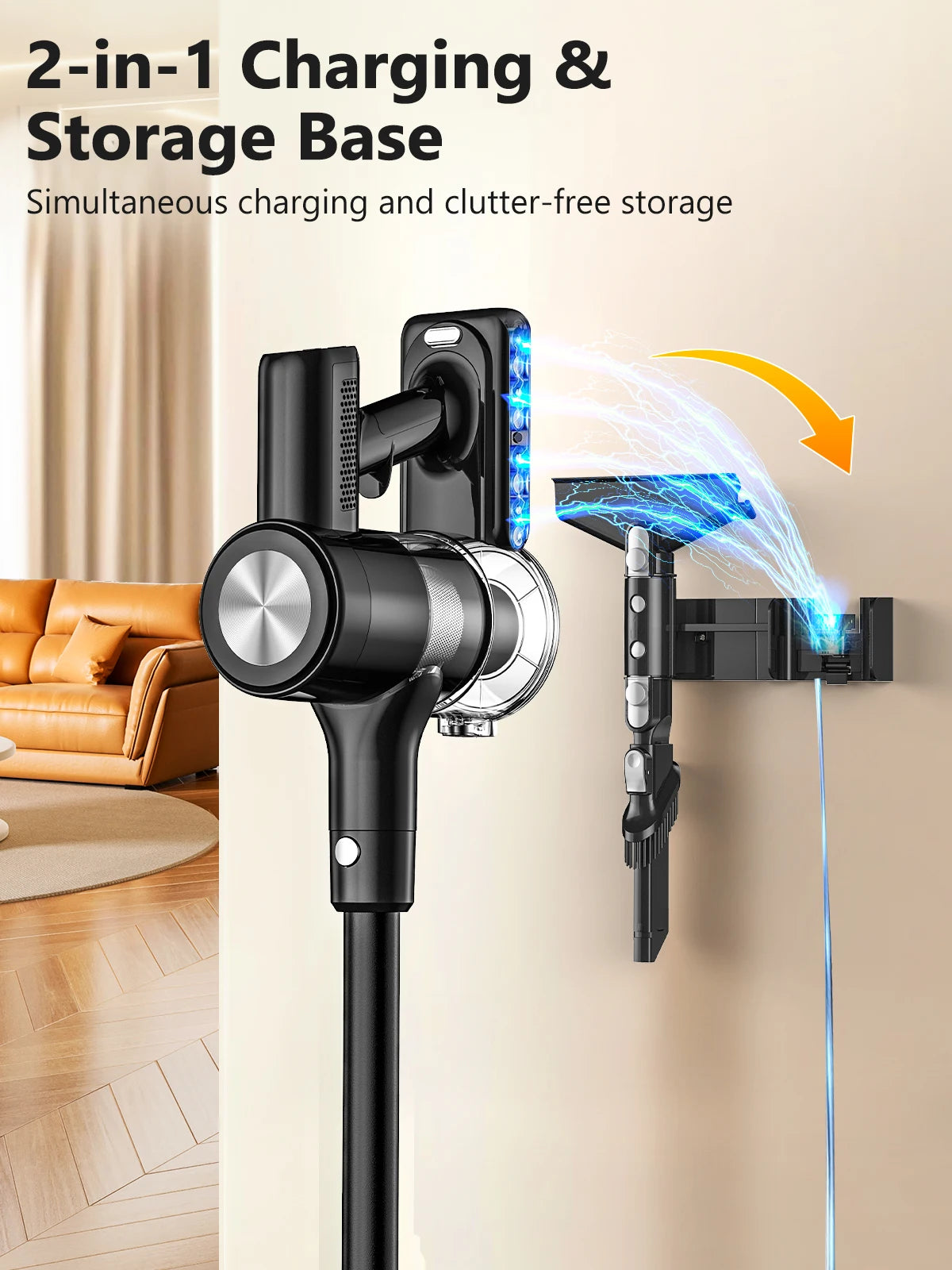 55Kpa Cordless Vacuum With Long Runtime And Anti‑Tangle.