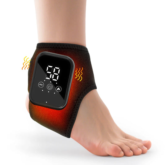 Electric heated foot massager wrap; ankle support