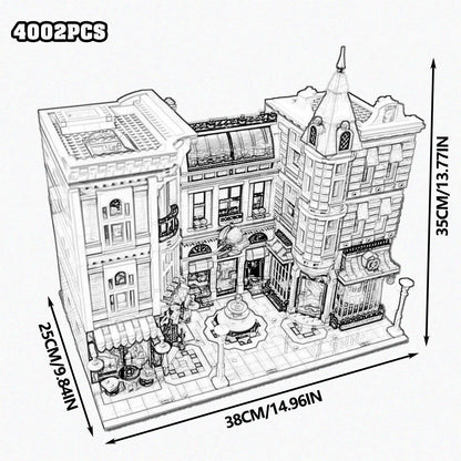 City House Street View Building Blocks Classic Architecture Collection Set Grand Emporium Police Station Town Hall Model Complete Square Scene Assembly Bricks Decorative Display Toy Ideal Holiday Birthday Gift For Collectors