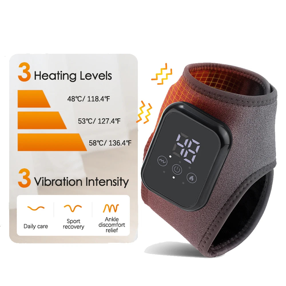 Heated Wrist & Foot Massager for Carpal Tunnel, Cordless Hand Wrist Brace with 5 Heat & 3 Vibration Modes, Arthritis Pain Relief
