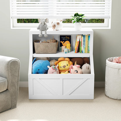 Kids Bookshelf Wooden Toy Storage Organizer for Playrooms.