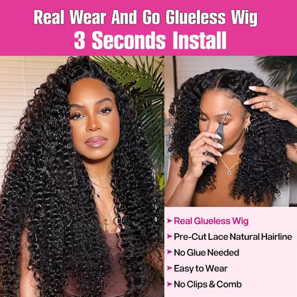 Wear And Go Water Wave 13x6 Hd Glueless Wig Human Hair For Women 7x5 Frontal Curly Lace Front Wigs On Clearance Sale 250 Density