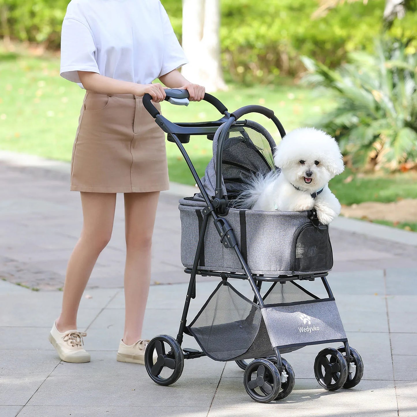 3‑In‑1 Pet Stroller With Removable Waterproof Carrier.