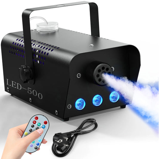 Remote‑controlled RGB fog machine for parties