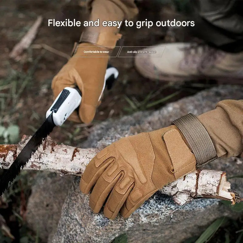 Men's winter tactical gloves — rubber shell, touchscreen, insulated