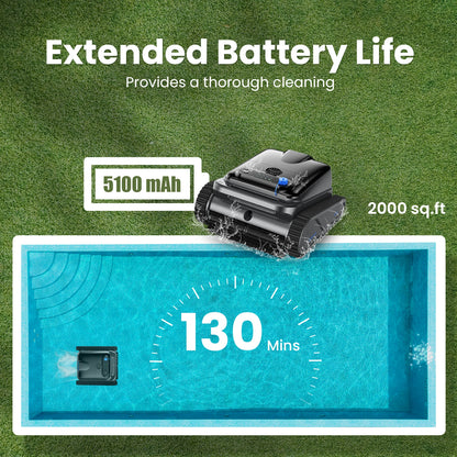 Upgraded Cordless Pool Robot With Powerful Four‑Motor Cleaning.
