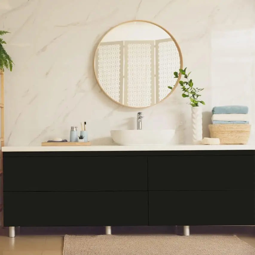 Waterproof Matte Wallpaper Black Vinyl Self-Adhesive Stickers for Wall Furniture Livingroom Contact Paper Home Decor