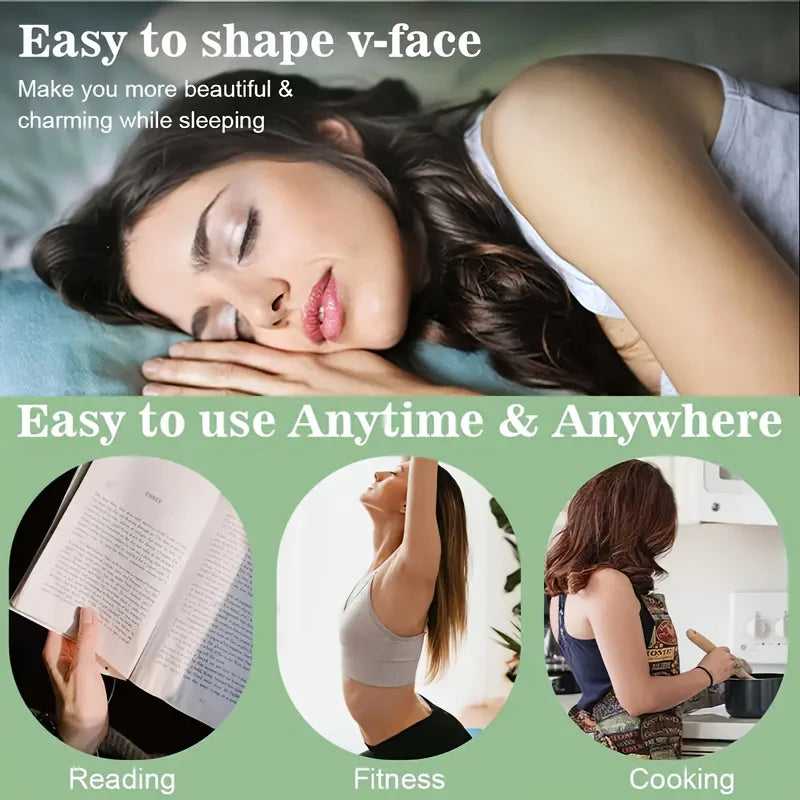 Graphene V-Shape Face Lift Band - Adjustable Double Chin Reducer, Breathable Reusable Facial Strap for Men & Women (5-Size Fit)