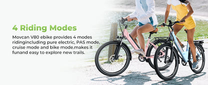 1000W Peak Electric Bike for Adults Cybervelo EK2 26" Step-Thru 14Ah Removable Battery 80Miles City Commuter Ebike