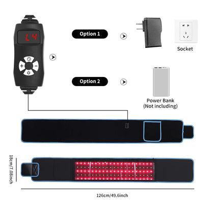 660nm 850nm red light wrap; relaxes muscles