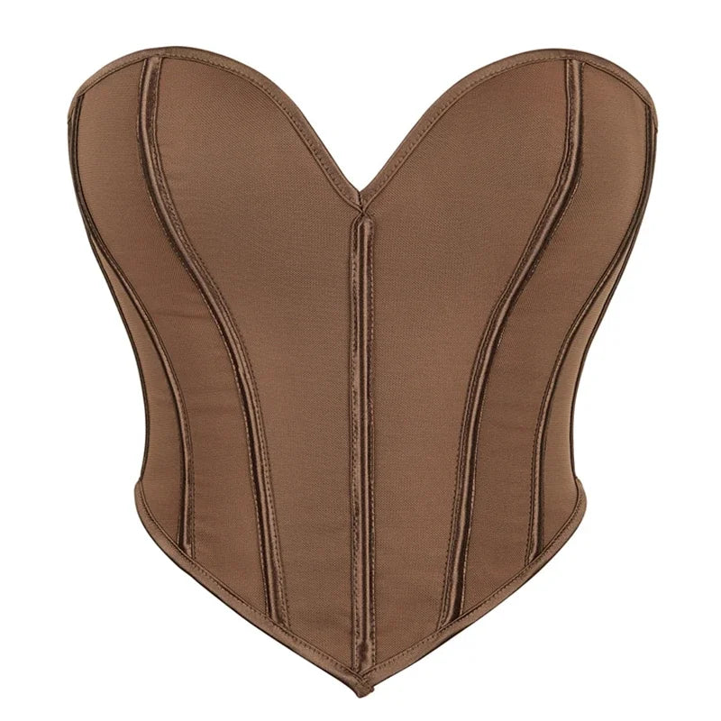 Women Summer Strapless Off Shoulder Corset Camis Crop Tops Backless Bustier Strapless Tube Corselet
