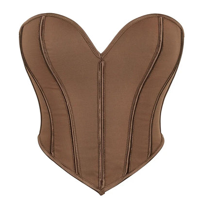 Women Summer Strapless Off Shoulder Corset Camis Crop Tops Backless Bustier Strapless Tube Corselet