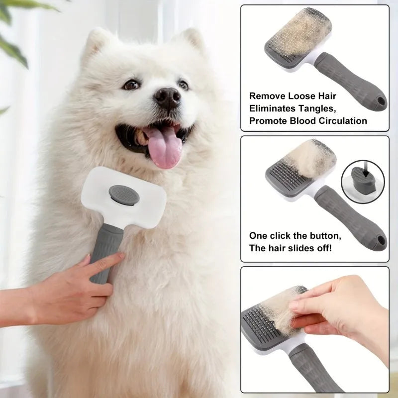 One‑click pet brush removes loose hair instantly.