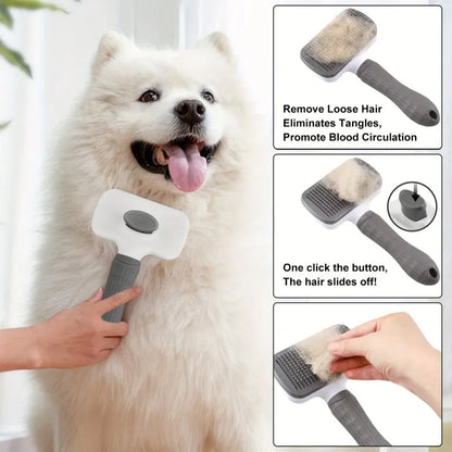 One‑click pet brush removes loose hair instantly.