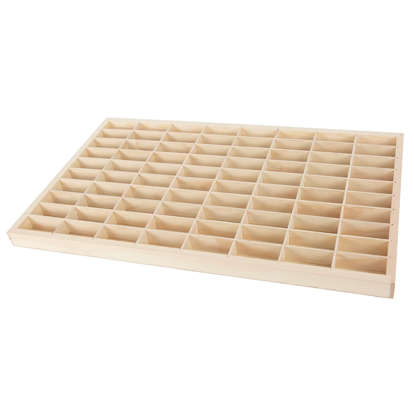 Wood display shelf with 80‑grid diecast storage.