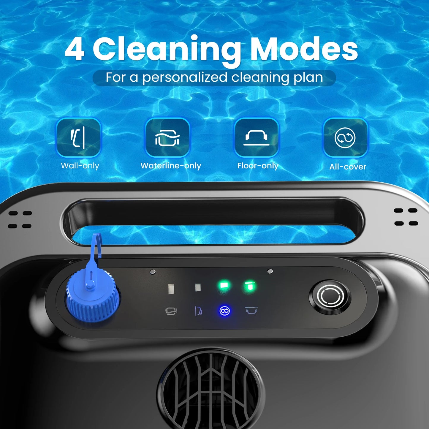 Upgraded Cordless Pool Robot With Powerful Four‑Motor Cleaning.