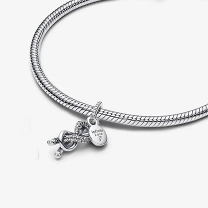 925 Sterling Silver – Mother & Daughter Heart & Star Charms, Glass Hearts & Architectural Designs, DIY Pendants