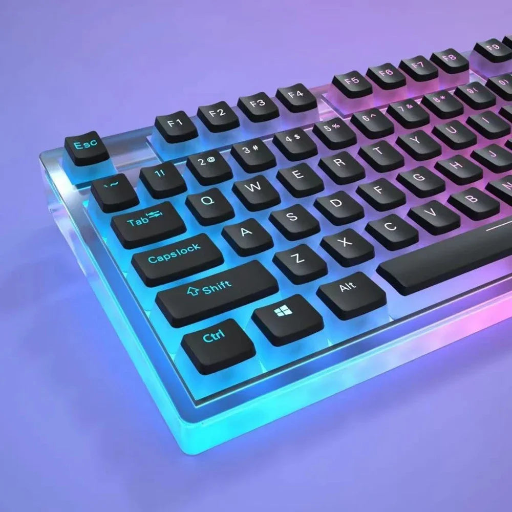 129Keys Keyboard Keycap OEM Profile PBT Material Key Cap for Mx Hot Swap Mechanical Keyboard Switch Transparent Pudding Keycaps