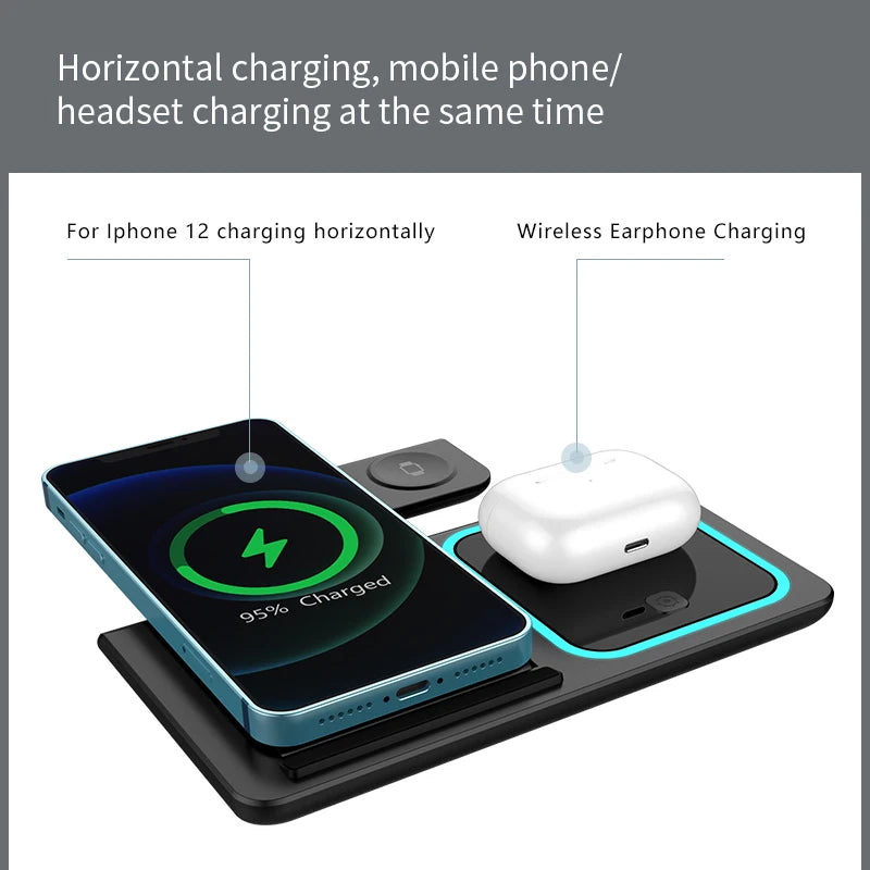 30W LED Fast Wireless Charger Stand For iPhone 15 14 13 12 11