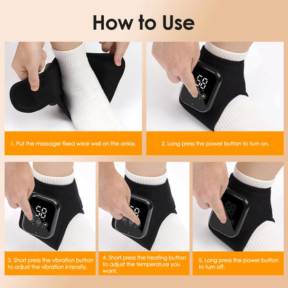 Heated Wrist & Foot Massager for Carpal Tunnel, Cordless Hand Wrist Brace with 5 Heat & 3 Vibration Modes, Arthritis Pain Relief
